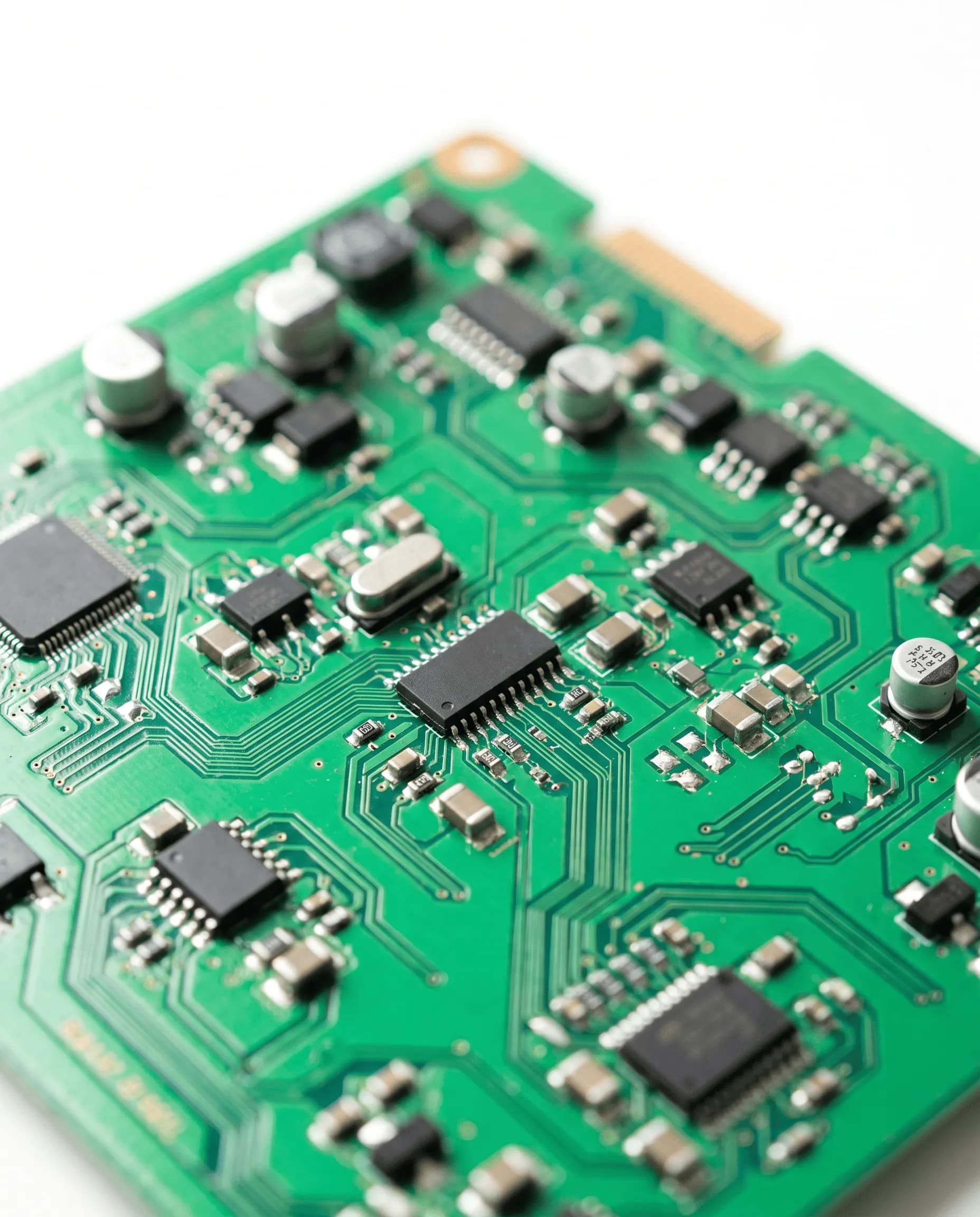 Macro of a densely populated printed circuit board